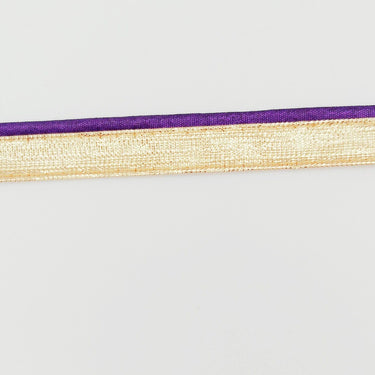 3 Yards, Flanged Insertion Gold Fabric Trim With Violet Piping, 15mm Cord piping Trim Decorative Sewing Edge Trim Flanged Piping Cord